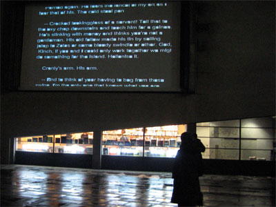 Unreliable Narrations 2007: Projection in Meeting House Square, Temple Bar Dublin